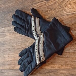 Elegant Black and Brown  Vintage Cold Weather Gloves